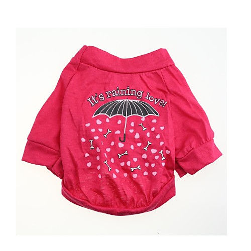 

Cat Dog Shirt / T-Shirt Heart Cartoon Dog Clothes Puppy Clothes Dog Outfits Rose Costume for Girl and Boy Dog Cotton XS S M L