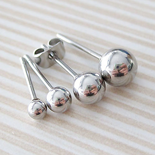 

1 pc Men's Women's Stud Earrings Ball Ball Stainless Steel Earrings Jewelry / Silver For Wedding Casual Masquerade Engagement Party Prom