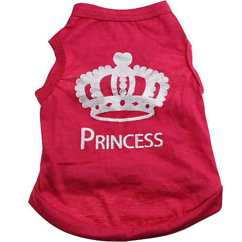 

Cat Dog Shirt / T-Shirt Dog Clothes Tiaras & Crowns Rose Cotton Costume For Spring & Fall