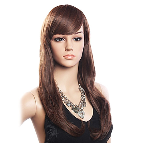 

Synthetic Hair Capless Wig With Bangs style Wavy Wig Side Part Women's Long Synthetic Wig
