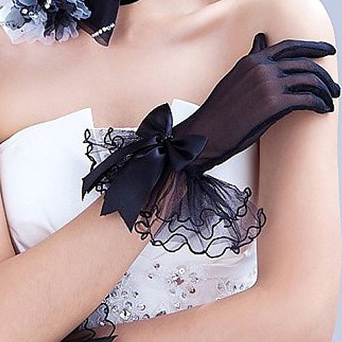 

Polyester / Tulle Wrist Length Glove Classical / Bridal Gloves / Party / Evening Gloves With Solid