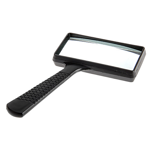 

6X Rectangle Handheld Magnifying Glass Magnifier Microscope Plastic Black