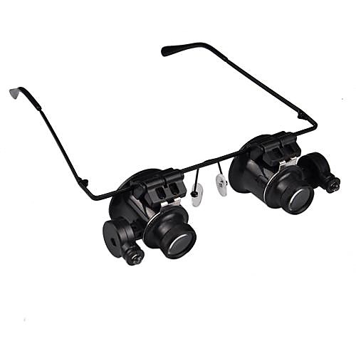 

20X Magnifier Magnifying Eye Glasses Jeweler Watch Repair LED Light Glasses Loupe Lens