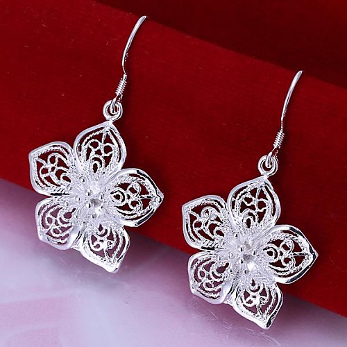 

Women's Drop Earrings filigree Ladies Silver Plated Earrings Jewelry For Wedding Party Daily Casual