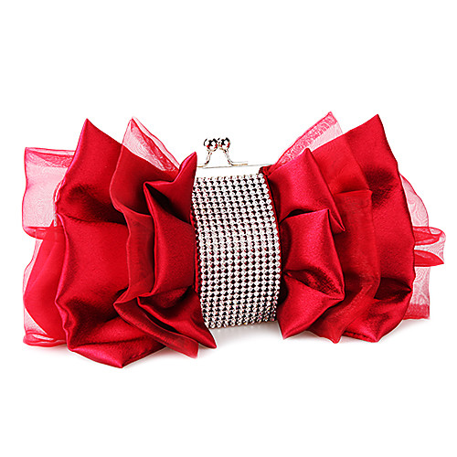 

Women's Bags Satin Evening Bag Zipper Party Event / Party Evening Bag Wedding Bags Handbags Almond Black Red Fuchsia