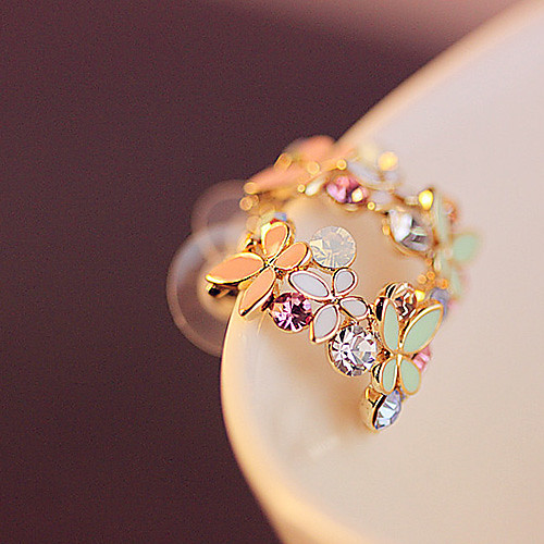 

Women's Crystal Stud Earrings Crystal Gold Plated Imitation Diamond Earrings Jewelry Rainbow For Party Daily Casual