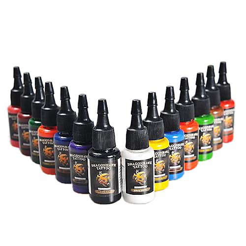 

Dragonhawk Tattoo Ink 14-Pack Primary Color Set 0.5Oz Bottles