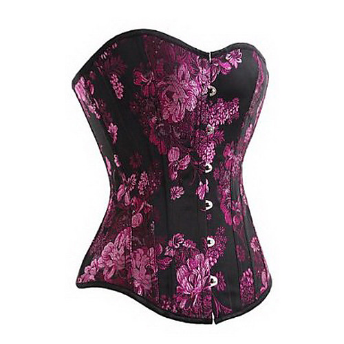 

Women's Cotton Hook & Eye Overbust Corset - Floral, Print Purple S M L / Going out / Club / Sexy
