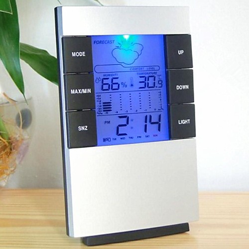 

Digital Alarm clock Silver Plastic AAA Alarm Wake Up Clock