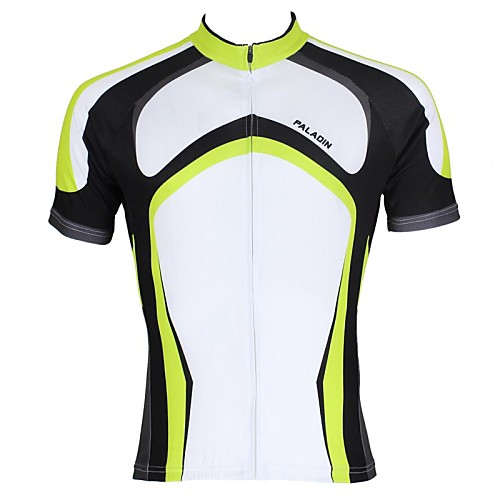 

ILPALADINO Men's Short Sleeve Cycling Jersey Green Stripes Bike Jersey Top Mountain Bike MTB Road Bike Cycling Breathable Quick Dry Ultraviolet Resistant Sports Clothing Apparel
