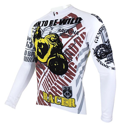 

ILPALADINO Men's Long Sleeve Winter Polyester Black Bike Jersey Top Mountain Bike MTB Thermal / Warm Breathable Quick Dry Sports Clothing Apparel / Ultraviolet Resistant