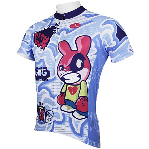 

ILPALADINO Men's Short Sleeve Cycling Jersey Cartoon Rabbit / Bunny Bike Jersey Top Mountain Bike MTB Road Bike Cycling Breathable Quick Dry Ultraviolet Resistant Sports Clothing Apparel