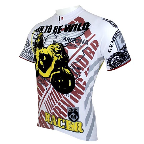 

ILPALADINO Men's Short Sleeve Cycling Jersey Cartoon Bike Jersey Top Mountain Bike MTB Road Bike Cycling Breathable Quick Dry Ultraviolet Resistant Sports Clothing Apparel