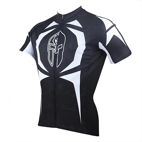 

ILPALADINO Men's Short Sleeve Cycling Jersey Black Animal Cartoon Bike Jersey Top Breathable Quick Dry Ultraviolet Resistant Sports Clothing Apparel