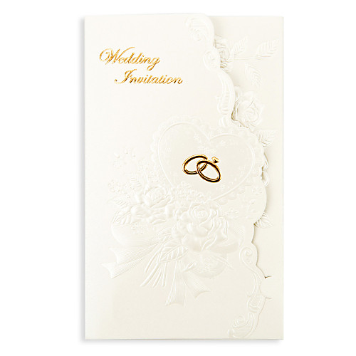

Tri-Fold Wedding Invitations 50 - Invitation Cards Floral Style Pearl Paper 7 1/5×5 (18.412.8cm)