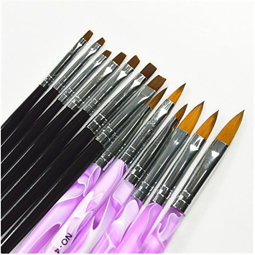 

13 pcs black purple color painting drawing nail art pen brushes set for manicure uv gel false tips acrylic
