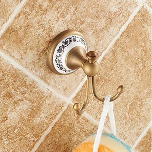 

Robe Hook Antique Brass / Ceramic 1 pc - Hotel bath