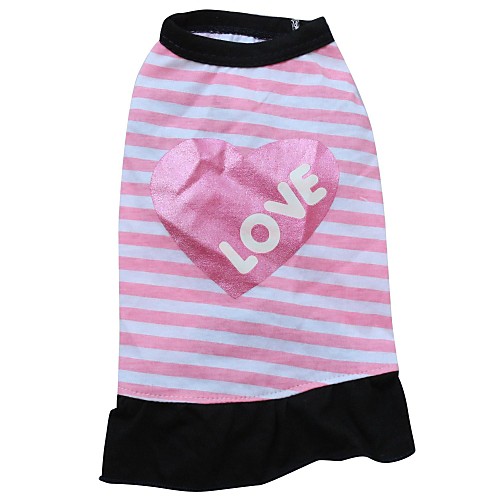 

Cat Dog Dress Puppy Clothes Heart Letter & Number Dog Clothes Puppy Clothes Dog Outfits Pink Costume for Girl and Boy Dog Cotton XS S M L