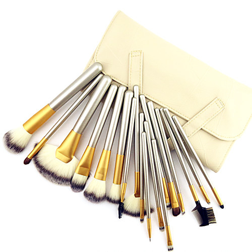 

18PCS Professional Shine Luxury Gold Color Handle Persian Wool Brush Set