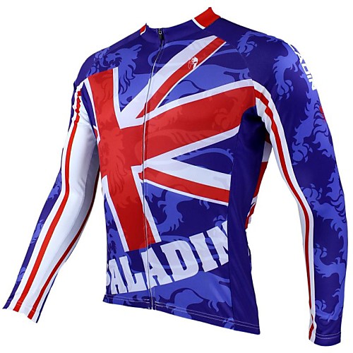 

ILPALADINO Men's Long Sleeve Cycling Jersey Winter Fleece British National Flag Bike Jersey Top Mountain Bike MTB Road Bike Cycling Thermal / Warm Breathable Quick Dry Sports Clothing Apparel