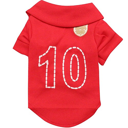 

Cat Dog Shirt / T-Shirt Jersey Vest Letter & Number Sports Dog Clothes Puppy Clothes Dog Outfits Red Costume for Girl and Boy Dog Terylene XS S M L