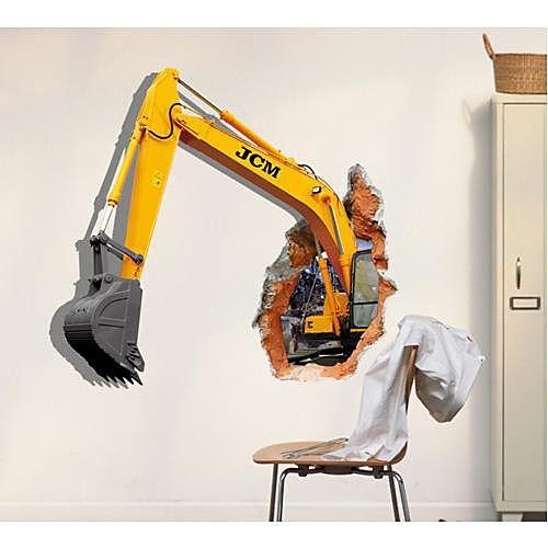 

3D The Excavator Wall Stickers Wall Decals 5863cm