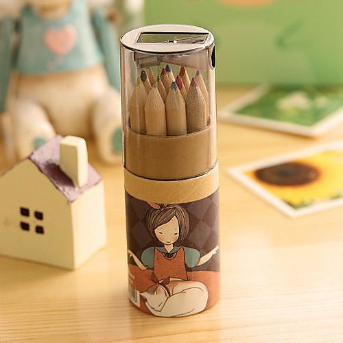 

Cartoon Girl Pattern 12 Color Painting Pencil(12 PCS/Set) For School / Office