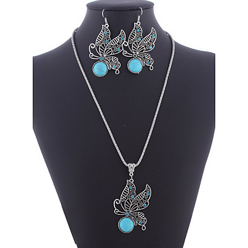 

Turquoise Jewelry Set Hollow Out Ladies western style Earrings Jewelry For Party Daily Casual / Necklace