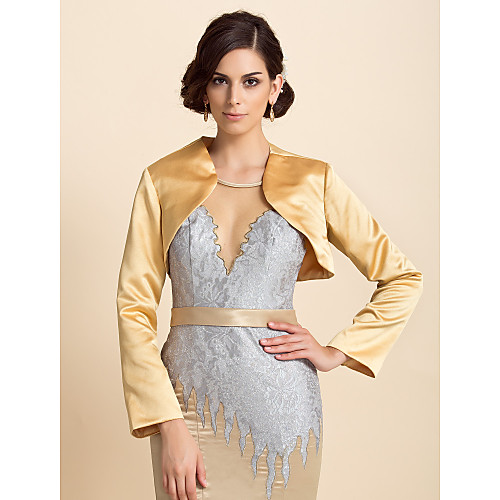 

Delicate Long Sleeve Satin Special Occasion Jacket/Wedding Wrap(More Colors)