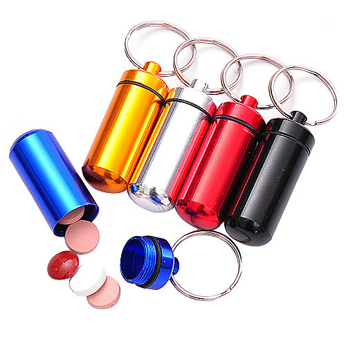 

Travel Pill Box / Case Pill Case Waterproof Mini With Keychain Compact Size Emergency Plastic Hiking Camping Traveling Outdoor Random Colour