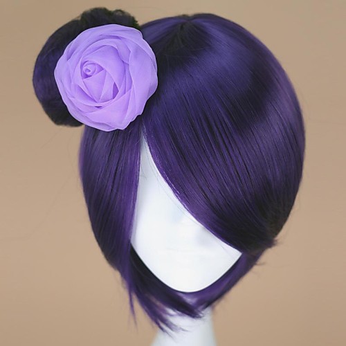 

Naruto Konan Cosplay Wigs Women's 12 inch Heat Resistant Fiber Purple Anime