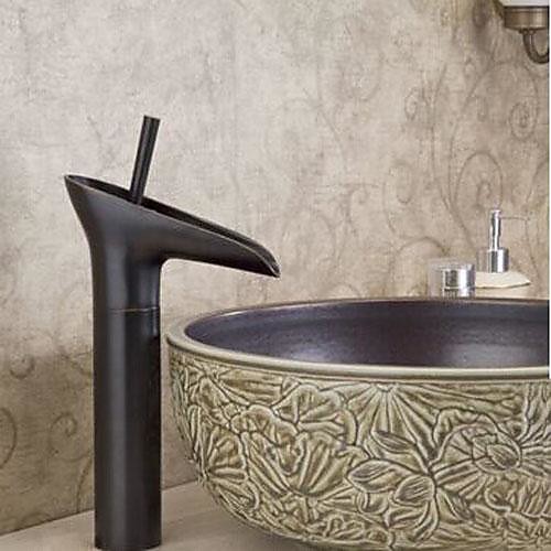 

Bathroom Sink Faucet - Waterfall Oil-rubbed Bronze Centerset One Hole / Single Handle One HoleBath Taps