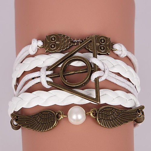 

Women's Wrap Bracelet Leather Bracelet Owl Inspirational Leather Bracelet Jewelry White / Brown For Christmas Gifts Party Daily Casual