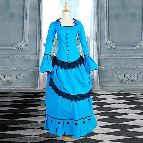 

Dress Gothic Lolita Dress Classic Lolita Dress Women's Blue Lolita Accessories Dress Cotton Halloween Costumes / Long Length