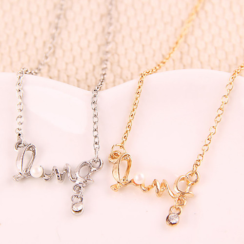 

Women's Pendant Necklace Monogram Love Fashion Alloy Gold Silver Necklace Jewelry For Party