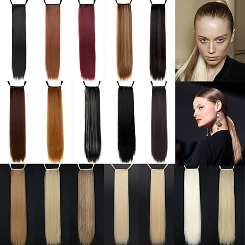 

Ponytails Straight Classic Synthetic Hair 24 inch Long Hair Extension Daily