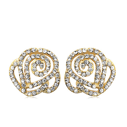 

Women's Crystal Stud Earrings Crystal Earrings Jewelry Silver / Golden For Party Daily Casual