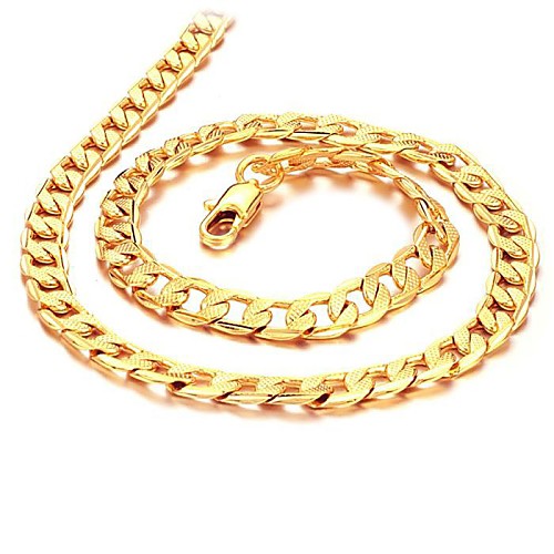 

Men's Chain Necklace Cuban Link Box Chain Mariner Chain 18K Gold Plated Gold Plated Gold Necklace Jewelry For Wedding Party Daily Casual