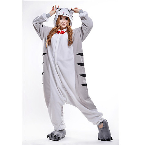 

Adults' Kigurumi Pajamas Cat Chi's Sweet Home / Cheese Cat Animal Onesie Pajamas Polar Fleece Gray Cosplay For Men and Women Animal Sleepwear Cartoon Festival / Holiday Costumes