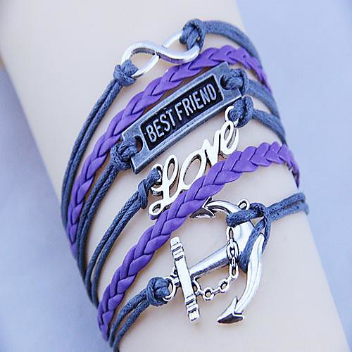 

Unisex's Love and Best Friend Handwoven Bracelet
