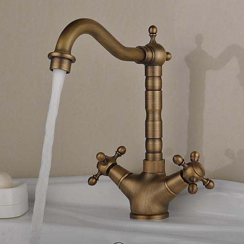 

Kitchen faucet - One Hole Antique Brass Bar / ­Prep Deck Mounted Antique / Two Handles One Hole