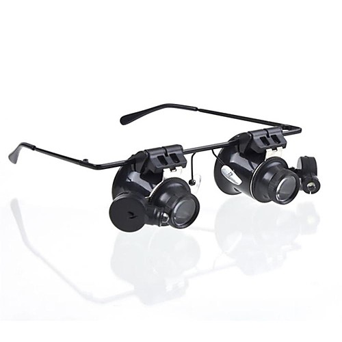 

20X LED Lighting Magnifier Glasses Magnifying Reading Aid Watch Repair Plastic for 1 Microscope