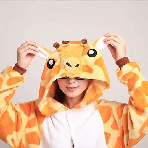 

Adults' Camouflage Kigurumi Pajamas with Slippers Nightwear Giraffe Animal Onesie Pajamas Coral fleece Orange Cosplay For Men and Women Animal Sleepwear Cartoon Festival / Holiday Costumes