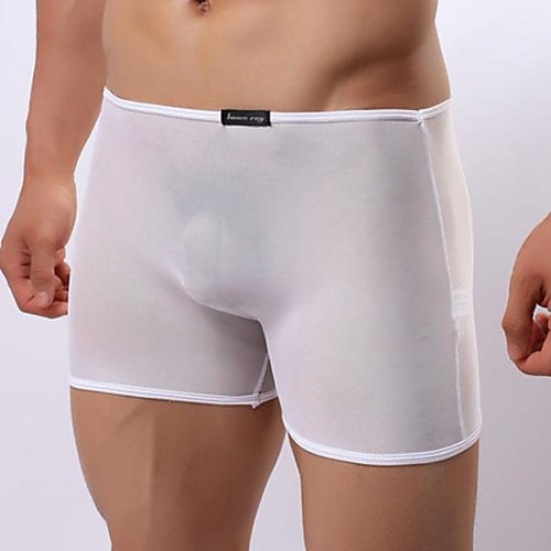 

Men's Mesh Super Sexy Boxer Briefs Solid Colored 1 Piece Black White One-Size
