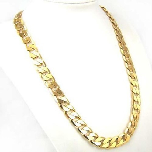 

Men's Chain Necklace Cuban Link Twisted Baht Chain Personalized Classic Fashion Street chic Gold Plated Yellow Gold Gold Necklace Jewelry 1pc For Daily Casual Sports Valentine