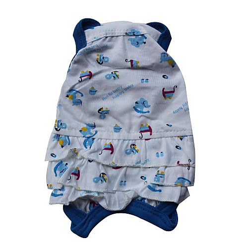 

Cat Dog Dress Cartoon Dog Clothes Puppy Clothes Dog Outfits Breathable White Yellow Blue Costume for Girl and Boy Dog Cotton XS S M L
