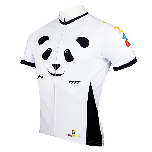 

ILPALADINO Men's Short Sleeve Cycling Jersey Polyester White Panda Bike Jersey Top Mountain Bike MTB Road Bike Cycling Breathable Quick Dry Ultraviolet Resistant Sports Clothing Apparel