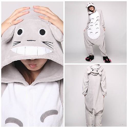 

Adults' Kigurumi Pajamas Cat Totoro Animal Onesie Pajamas Coral fleece Gray Cosplay For Men and Women Animal Sleepwear Cartoon Festival / Holiday Costumes