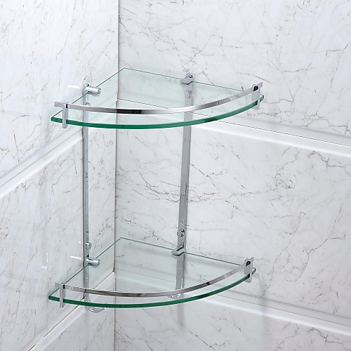 

Bathroom Shelf Contemporary Stainless Steel / Glass 1 pc - Hotel bath