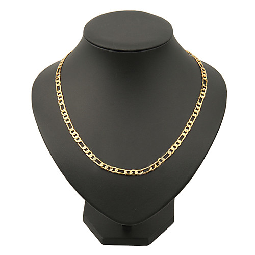 

Men's Chain Necklace Figaro Box Chain Mariner Chain Classic Hip-Hop Dubai Copper Gold Plated Yellow Gold Golden Necklace Jewelry For Christmas Gifts Party Daily